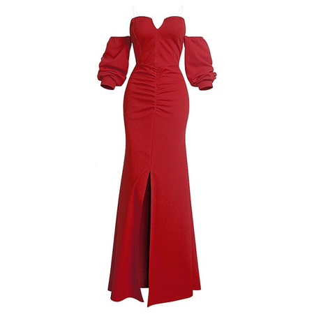 Ruby red gown dress