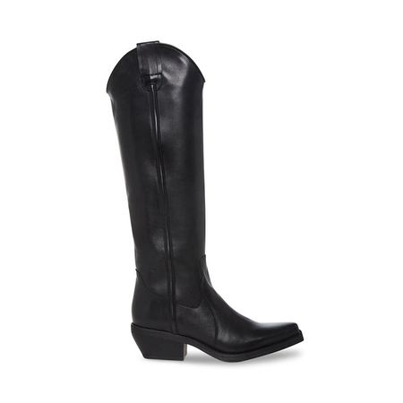 HEARD Black Leather Western Knee High Boot | Women's Boots – Steve Madden