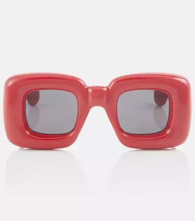 Inflated Square Sunglasses in Red - Loewe | Mytheresa