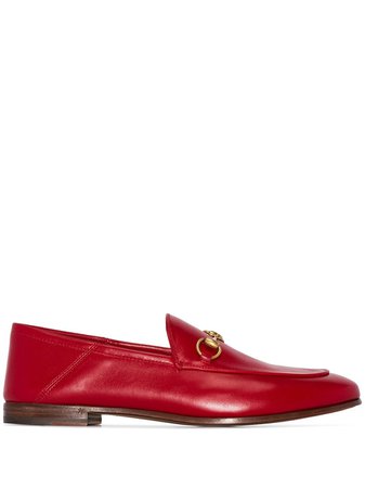 Gucci Red Brixton leather loafers $730 - Buy Online AW19 - Quick Shipping, Price