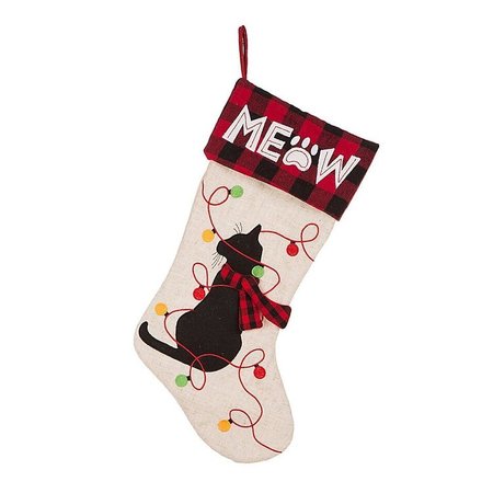 Glitzhome “Meow” Christmas Stocking