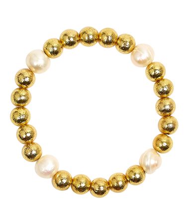 Georgia Gold Beaded Bracelet With Freshwater Pearls | Lisi Lerch