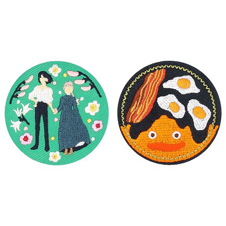howl's moving castle embroidered pins