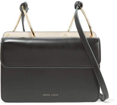 Danse Mia Smooth And Textured-leather Shoulder Bag - Black
