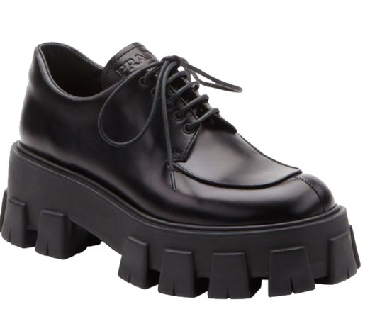 Prada rubber trimmed leather brogues