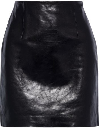 Textured-leather Mini Skirt