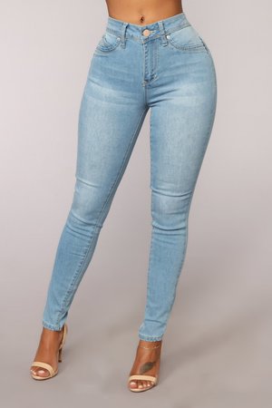 Keepin' It Real High Rise Jeans - Light Blue Wash