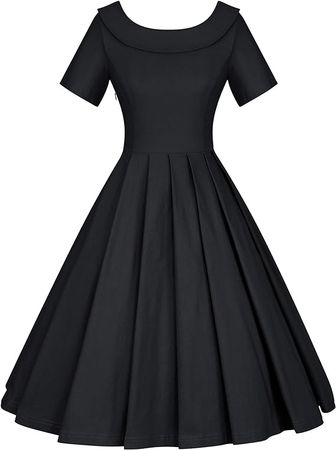Amazon.com: GownTown 1950s Vintage Womens Dress Bowknot Audrey Hepburn Style Party Dresses Black : Clothing, Shoes & Jewelry