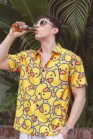 rubber duck print button up - Google Search