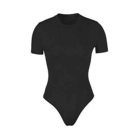 Cotton Jersey T-Shirt Bodysuit - Soot | SKIMS