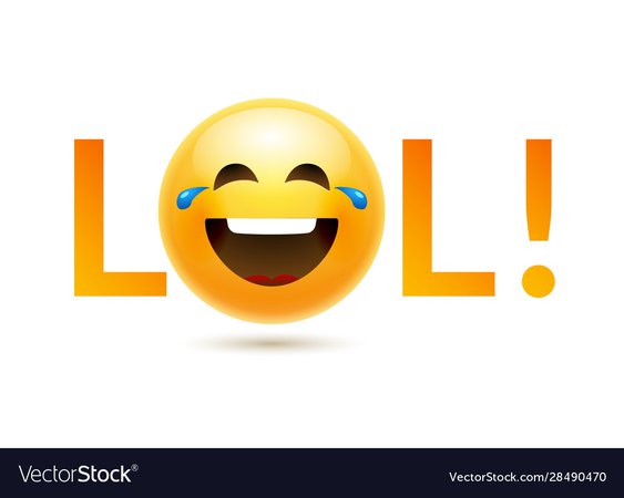 Lol emoji icon smile face emoticon joke happy Vector Image