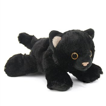 Small Black Cat Stuffed Animal | Hug 'Ems by Wild Republic | Stuffed Safari