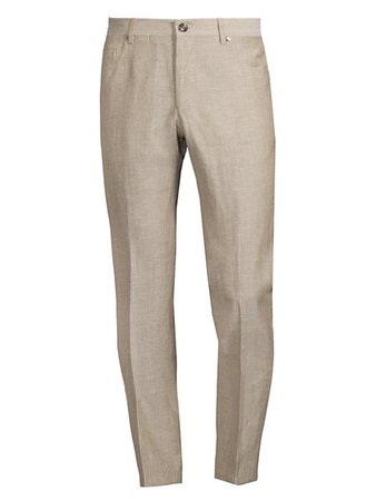 Shop Corneliani Wool & Linen Trousers | Saks Fifth Avenue