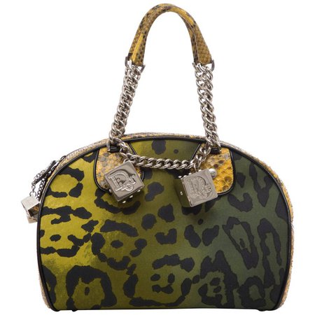 John Galliano Christian Dior Runway Leopard Python Gambler Handbag, Fall 2004 For Sale at 1stdibs