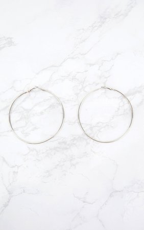 Silver 80mm Hoop Earrings | Accessories | PrettyLittleThing USA