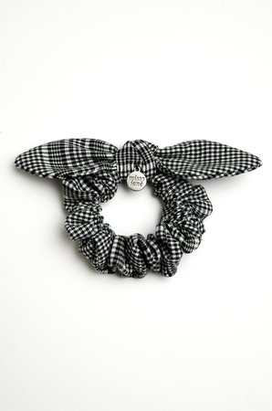 Black and White Plaid Bow Scrunchie | Etsy