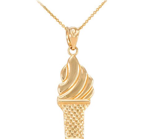 Gold Ice Cream Cone Charm Necklace