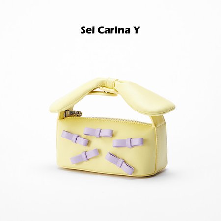 Sei Carina Y Contrast Color Bow Lunch Box Wrist Bag Personalized Fashion 2022 New Ladies Handbag