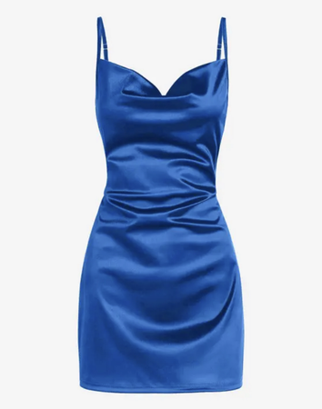 blue satin dress :)