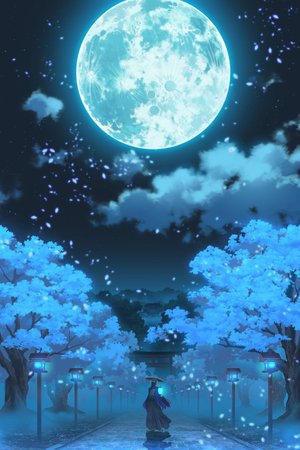 anime moon scenery