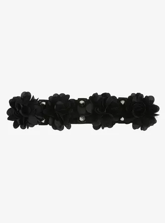 Black Flower & Spike Leg Belt