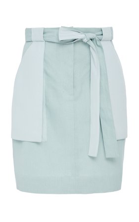 Rosetta Getty Patch Linen Cotton-Blend Utility Skirt