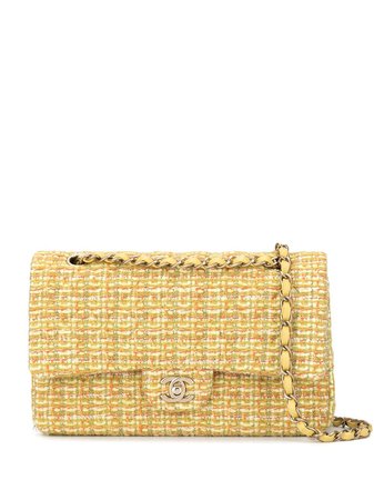 Chanel Pre-Owned Double Flap Tweed Shoulder Bag - Farfetch