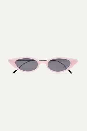 Pink Marianne cat-eye acetate and gunmetal-tone sunglasses | Illesteva | NET-A-PORTER
