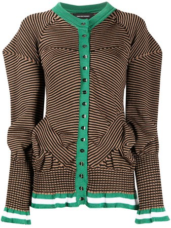Kiko Kostadinov Striped Puff Sleeve Cardigan - Farfetch