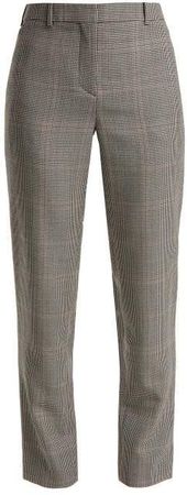 Houndstooth Wool Blend Trousers - Womens - Black White
