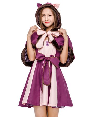 Cute Cheshire Cat Dress In Alice In Wonderland Fairytale Costume – pinkfad