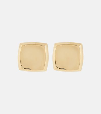 Curvy Square Clip On Earrings in Gold - Saint Laurent | Mytheresa