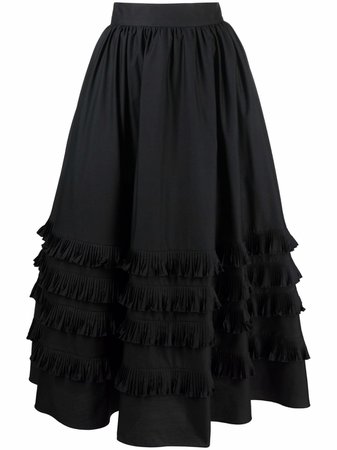 Shop Elie Saab poplin ruffled A-line skirt with Express Delivery - FARFETCH