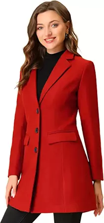 Amazon.com: Allegra K Women's Notched Lapel Single Breasted Outwear Winter Coat : Clothing, Shoes & Jewelry