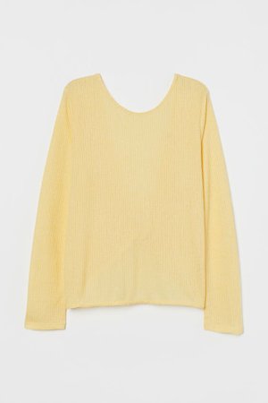 Rib-knit Top - Light yellow - Ladies | H&M US