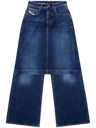 Diesel D-Syren wide-leg skirt-panel Jeans - Farfetch