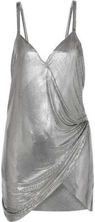 Iza Chainmail Wrap Mini Dress - Silver