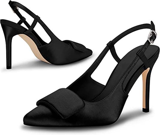 Amazon.com | Mafulus Womens Slingback Pointed Toe Stiletto Pumps Slip on High Heels Office Sandals Ladies Party Prom Dress Shoes | Heeled Sandals