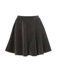 Lyst - Topshop Glitter Skater Skirt in Black