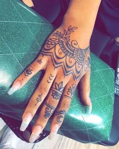 MUST READ: Hand Tattoos For Women - Get Your Cool Ideas, Designs & Tips tattoo designs, tattoo i… | Henna tattoo hand, Mandala hand tattoos, Hand tattoos for women