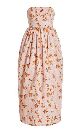 Luxie Strapless Cotton Midi Dress By Loveshackfancy | Moda Operandi