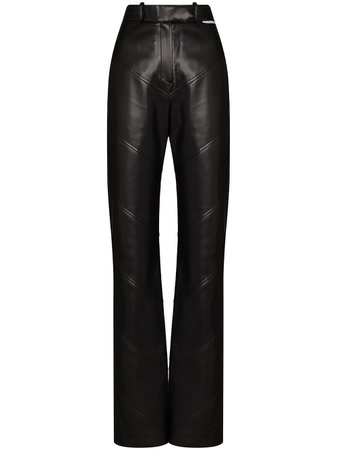 Aleksandre Akhalkatsishvili high-waisted Artificial Leather Trousers - Farfetch