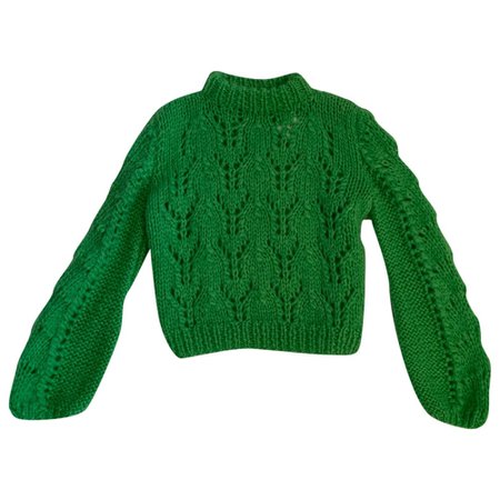 Wool jumper Ganni Green size M International in Wool - 7040875