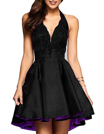 DYS Women's Hi Lo Homecoming Dress with Pocket Short Prom Cocktail Dress V Neck at Amazon Women’s Clothing store: