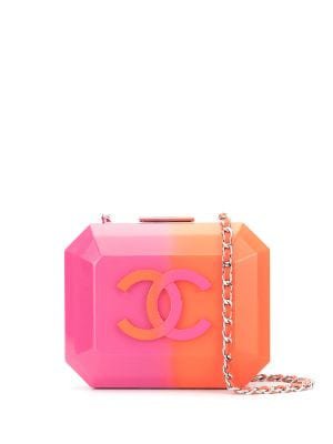 Pre-Owned structured logo body bag Chanel orange and pink