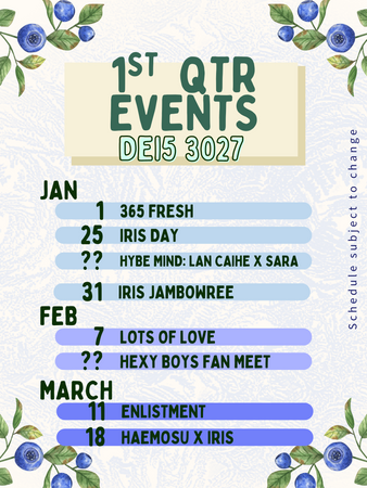 Dei5 1st Quarter Events 3026/2024