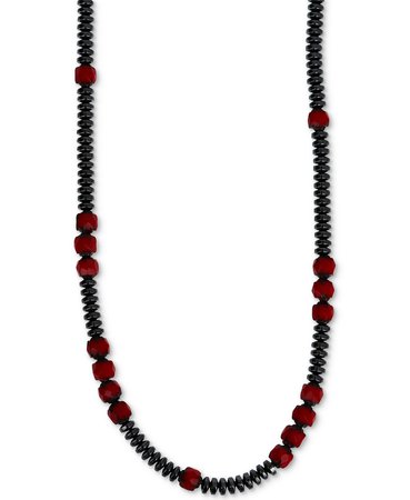 King Baby Sterling Silver Hematite & Glass Bead Statement Necklace