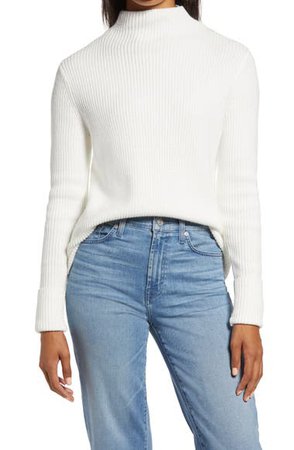 Rachel Parcell Funnel Neck Ribbed Sweater (Nordstrom Exclusive) | Nordstrom