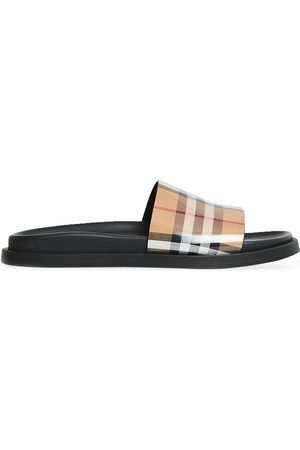 Burberry Vintage check and leather slides
