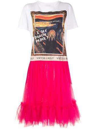 Viktor & Rolf T-shirt panelled tulle dress with Express Delivery - Farfetch